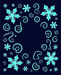 Aqua Snowflake Swirl Scatter Rug