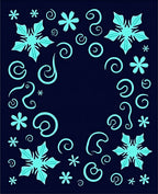 Aqua Snowflake Swirl Scatter Rug