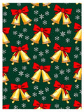 Golden Bells Red Bow Snowflake Shower Rug