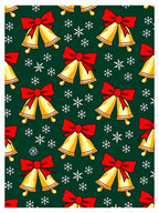 Golden Bells Red Bow Snowflake Shower Rug