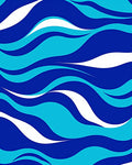 Deep Blue Ocean Wave Rug