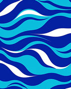 Deep Blue Ocean Wave Rug