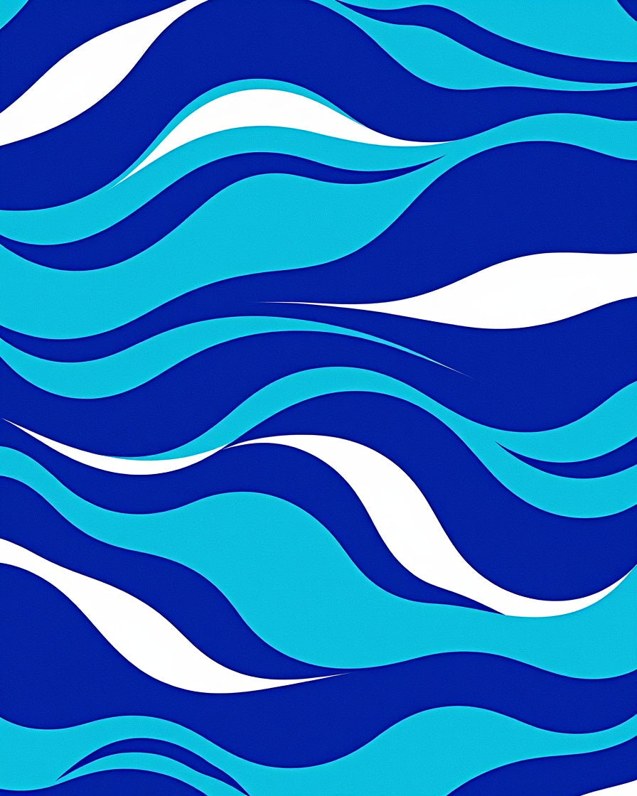 Deep Blue Ocean Wave Rug