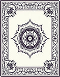 Intricate Black Mandalas Cream Medallion Rug
