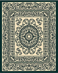 Dark Green Ornate Floral Mandala Rug