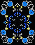 Golden Yellow Star Blue Medallion Rug