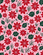 Red Petal Pink Floral Garden Rug