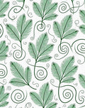 Emerald Green Fern Swirls Rug