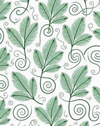 Emerald Green Fern Swirls Rug