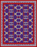 Majestic Purple Red Geometric Link Rug
