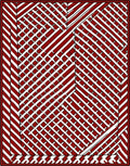 Crimson White Interlocking Stripe Rug