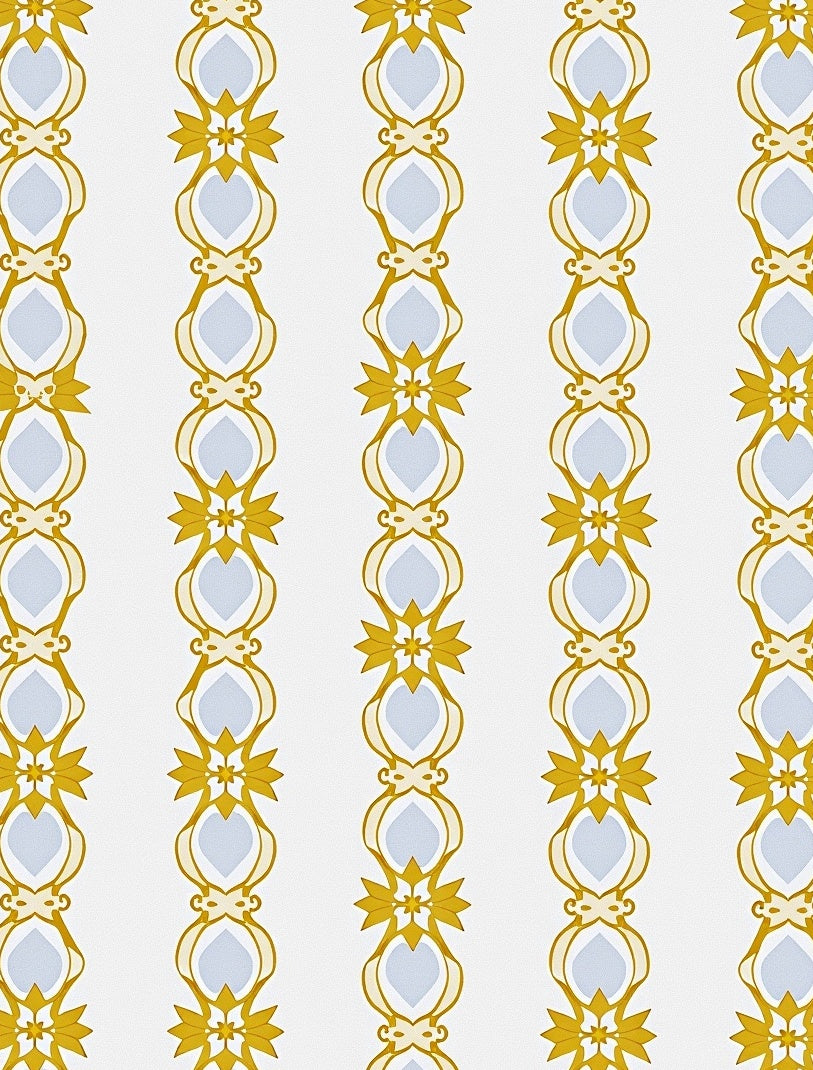 Golden Ochre Laurel Inspired Vertical Rug