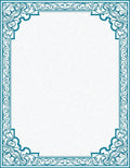 Teal Border Swirl Background Rug