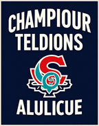 Navy Red Turquoise Emblem Rug