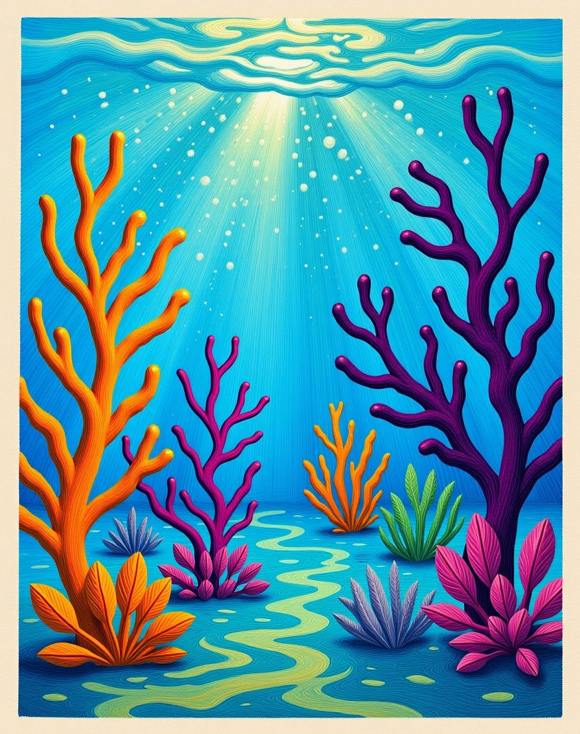 Vibrant Coral Garden Undersea Rug
