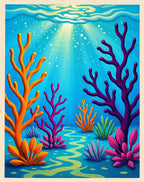 Vibrant Coral Garden Undersea Rug