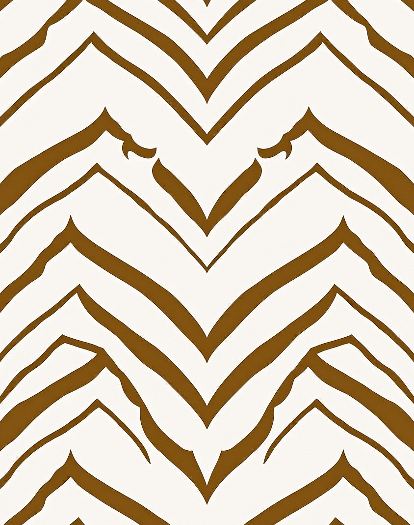Brown White Chevron Stripes Rug