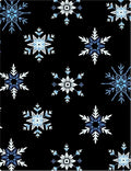 Winter Blue Snowflake Collage Rug