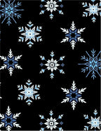 Winter Blue Snowflake Collage Rug