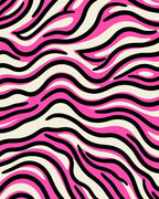 Hot Pink Zebra Stripe Waves Rug