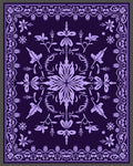 Amethyst Floral Medallion Border Rug
