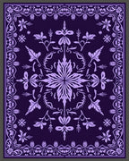 Amethyst Floral Medallion Border Rug