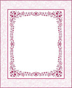 Bright Pink Floral Vine Frame Rug