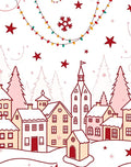Festive Winter Village with Twinkling Lights Rug