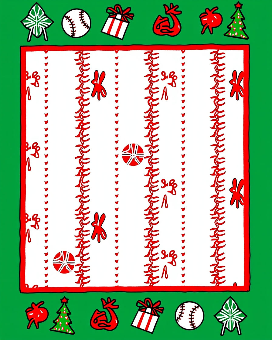 Red White Festive Holiday Objects Rug