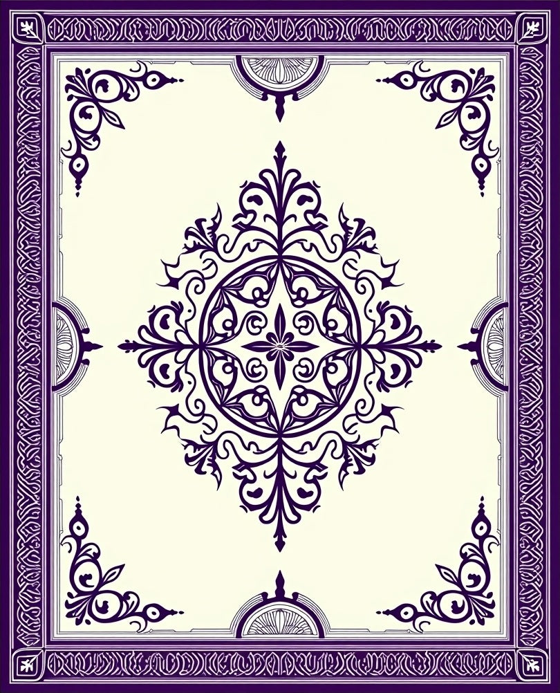 Deep Purple Ornamental Medallion Rug