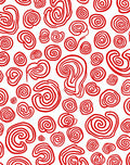 Red White Swirls Abstract Rug