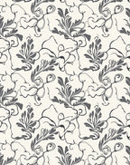 Monochromatic Gray Floral Vine Rug