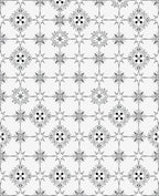 Monochromatic Geometric Floral Medallion Arrangement Rug