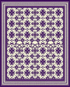 Deep Purple Geometric Medallion Border Rug