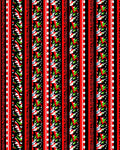 Bold Red Stripe Abstract Fish Motif Rug