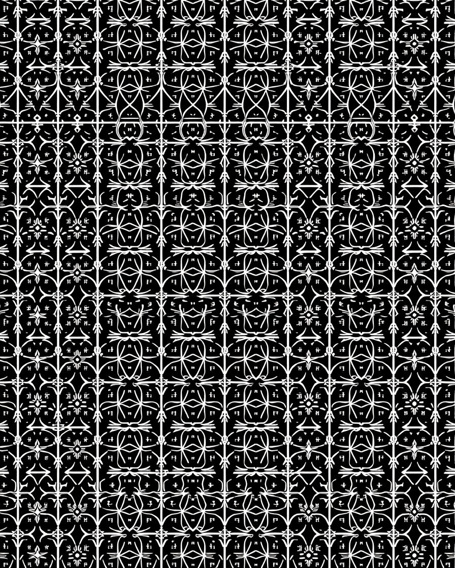 Black and White Ornate Geometric Trellis Rug