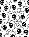 Monochromatic Skull Vine Repeat Rug