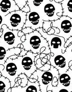 Monochromatic Skull Vine Repeat Rug