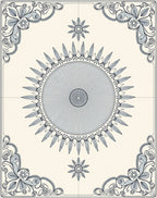 Antique Blue Sunburst Floral Medallion Rug