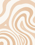 Earthy Cream Swirl Abstract Curve Rug