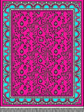 Hot Pink Abstract Animal Garden Rug