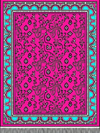 Hot Pink Abstract Animal Garden Rug