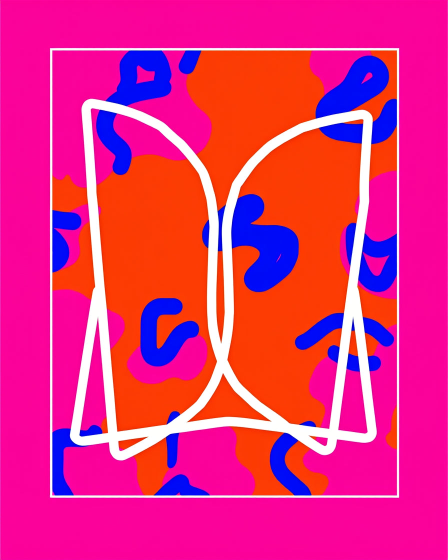 Vibrant Pink Orange Blue Abstract Splash Rug