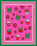 Pink Cartoon Creature Border Rug
