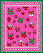 Pink Cartoon Creature Border Rug