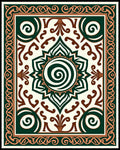 Emerald Green Swirl Medallion Rug