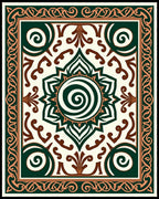 Emerald Green Swirl Medallion Rug