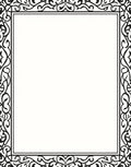Classic Black and White Filigree Border Rug