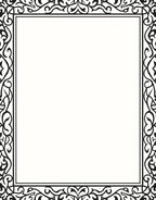 Classic Black and White Filigree Border Rug