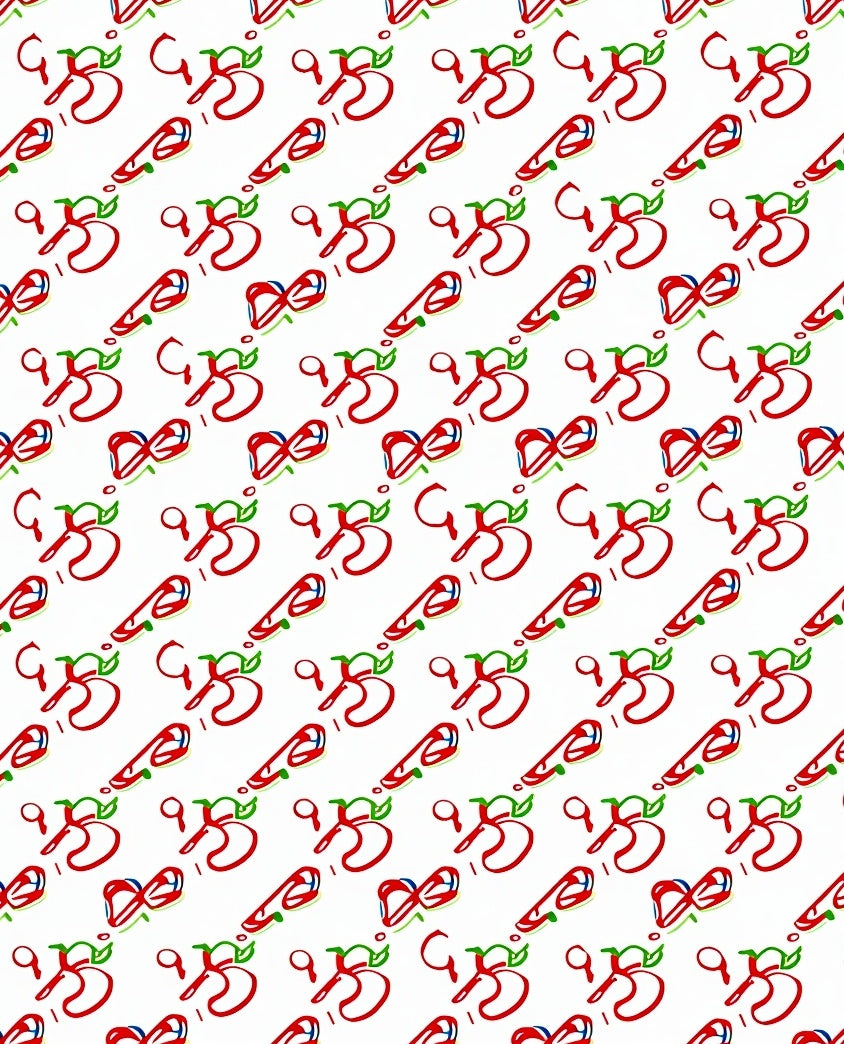 Red Green Playful Strokes Abstract Rug
